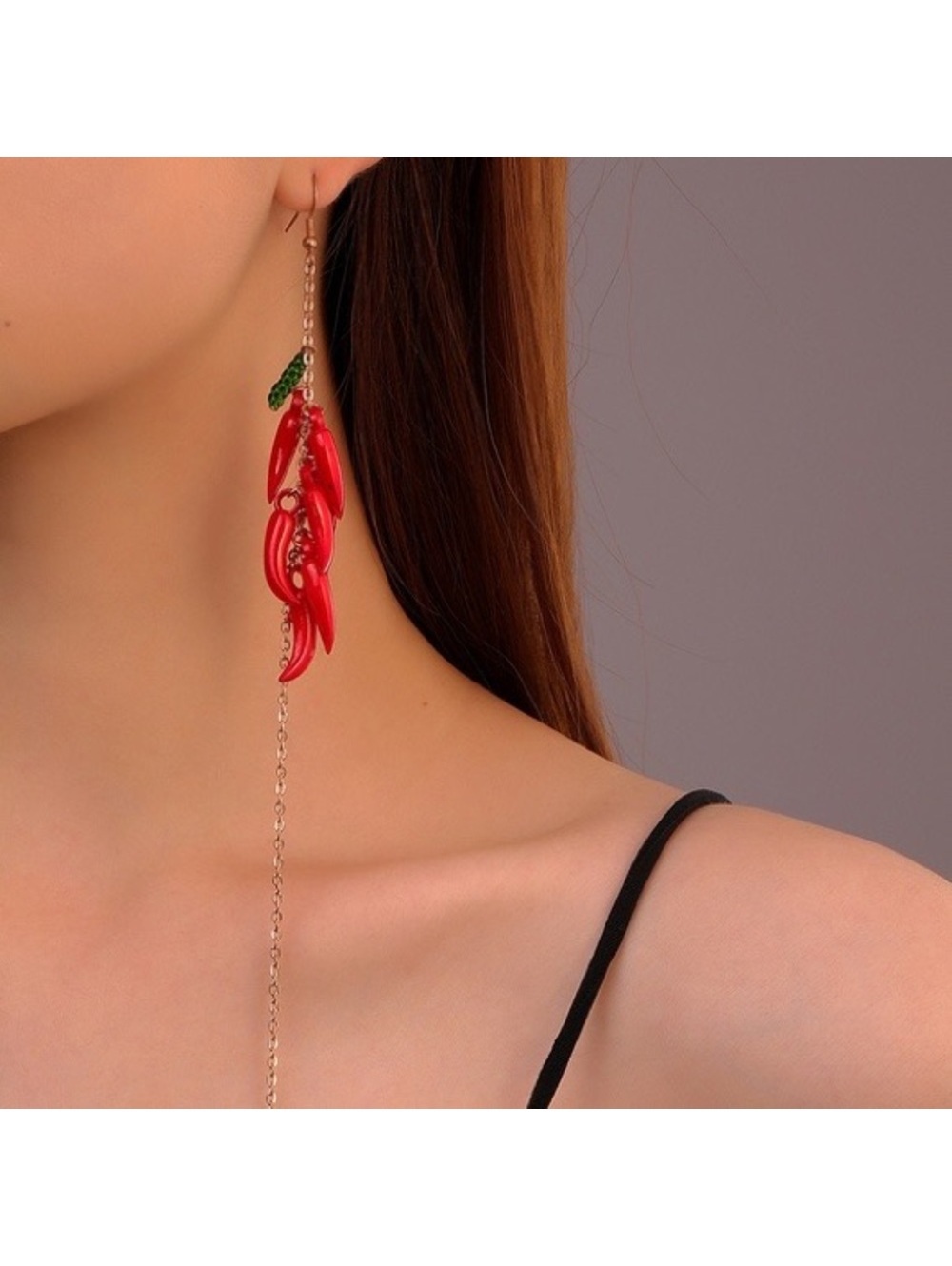 Red Chili Pepper Drop Earrings
